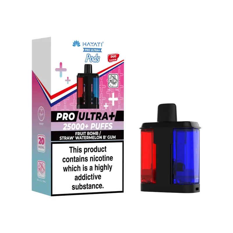Hayati Pro Ultra Plus Prefilled Pods - Fruit Bomb/Straw Watermelon B Gum